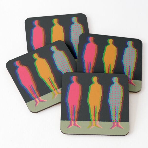 Item preview, Neon Glitch Abstract Human Silhouettes Trio designed and sold by MikZviagin.
