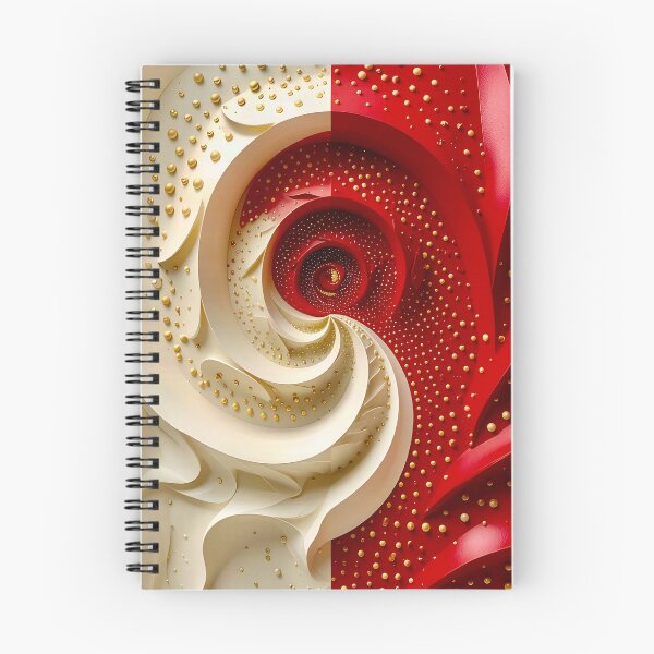 Item preview, Abstract Spiral with Gold Accents in Red and White designed and sold by Vicky Brago-Mitchell®.
