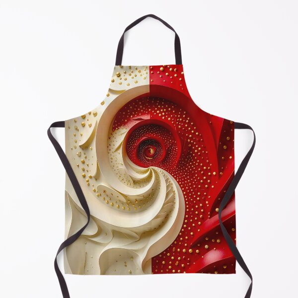 Item preview, Abstract Spiral with Gold Accents in Red and White designed and sold by Vicky Brago-Mitchell®.