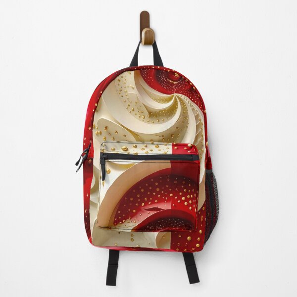 Item preview, Abstract Spiral with Gold Accents in Red and White designed and sold by Vicky Brago-Mitchell®.