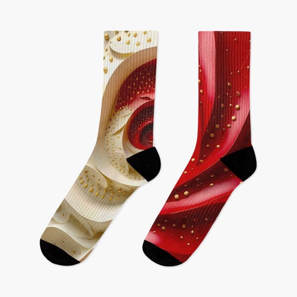 Item preview, Abstract Spiral with Gold Accents in Red and White designed and sold by Vicky Brago-Mitchell®.