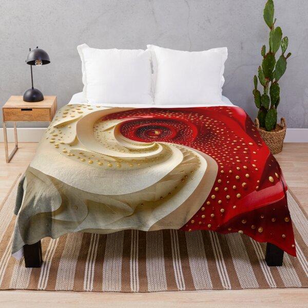 Item preview, Abstract Spiral with Gold Accents in Red and White designed and sold by Vicky Brago-Mitchell®.