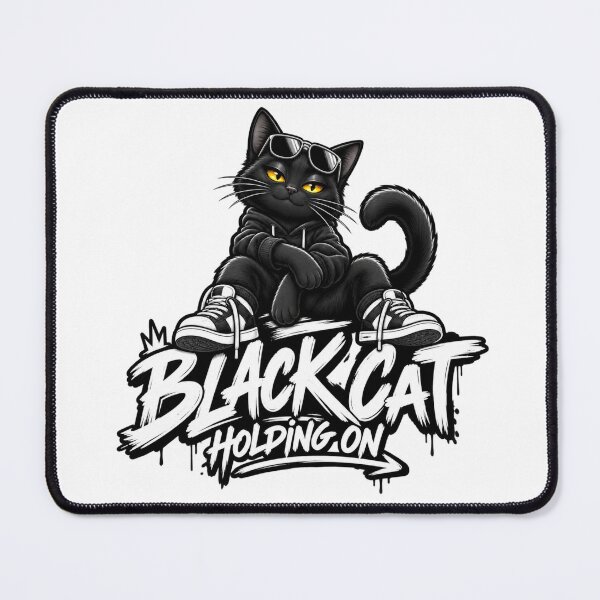 Item preview, Black Cat Holding On Streetwear Design designed and sold by AleksKos.