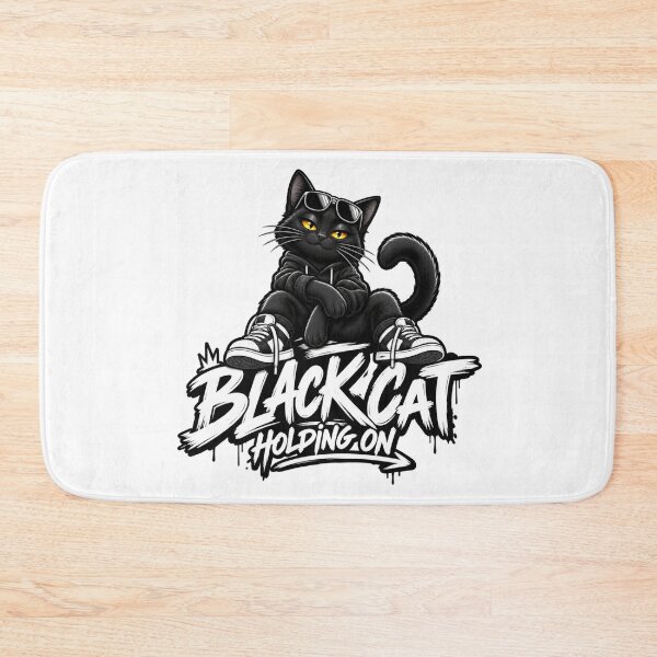 Item preview, Black Cat Holding On Streetwear Design designed and sold by AleksKos.