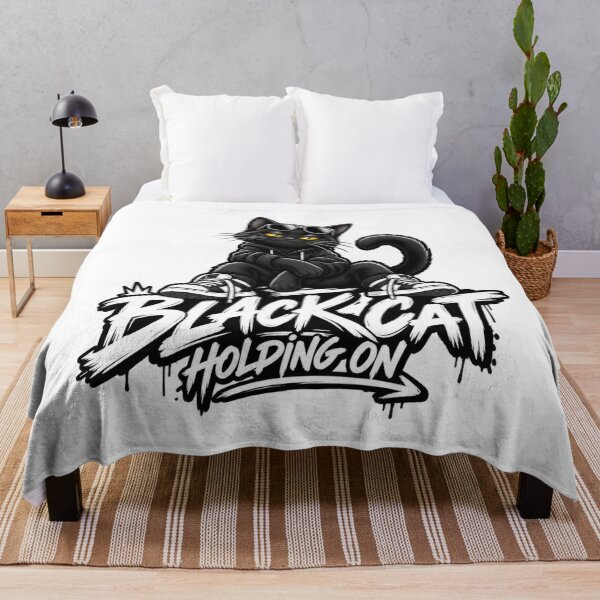 Item preview, Black Cat Holding On Streetwear Design designed and sold by AleksKos.
