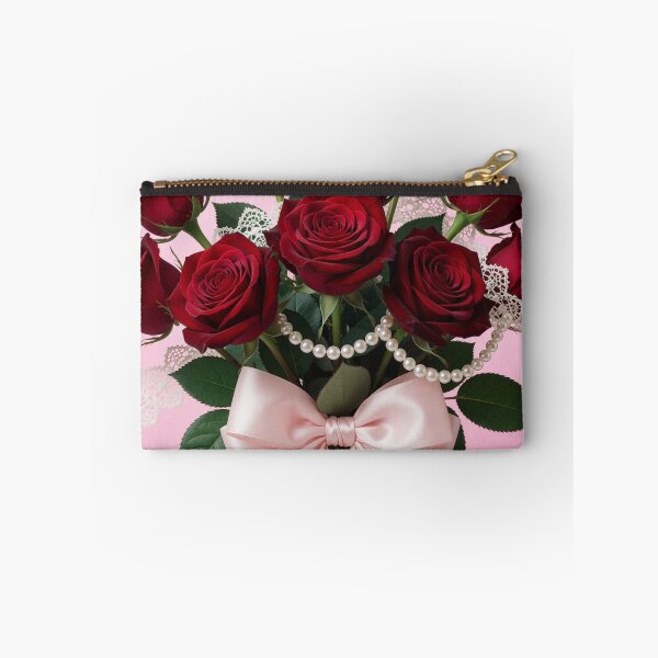 Item preview, Romantic Red Rose Bouquet with Pink Bow designed and sold by CooksCreators.