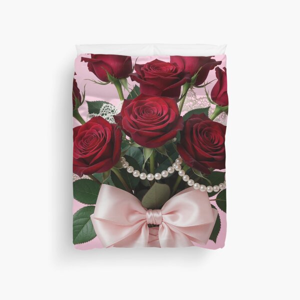 Item preview, Romantic Red Rose Bouquet with Pink Bow designed and sold by CooksCreators.