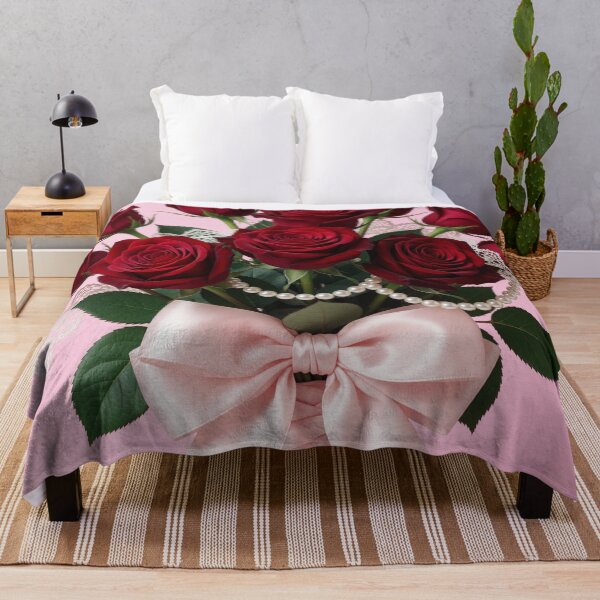 Item preview, Romantic Red Rose Bouquet with Pink Bow designed and sold by CooksCreators.