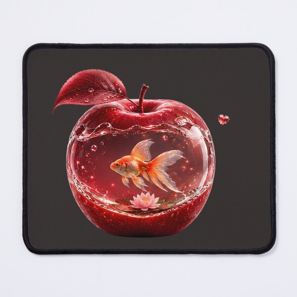 Item preview, Magical Red Apple Aquarium with Goldfish – Fantasy Fruit Art designed and sold by Masora.studio.