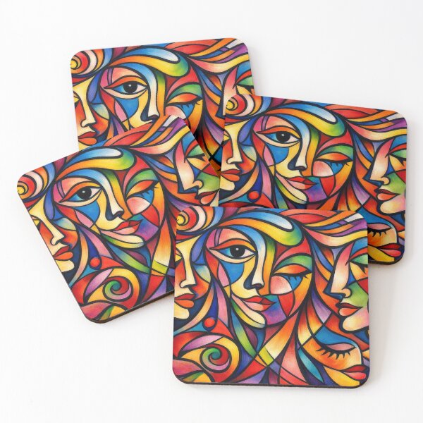 Item preview, Intertwined faces in the flow of color designed and sold by Sigtrix.