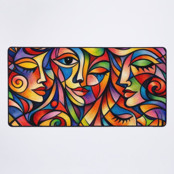 Item preview, Intertwined faces in the flow of color designed and sold by Sigtrix.