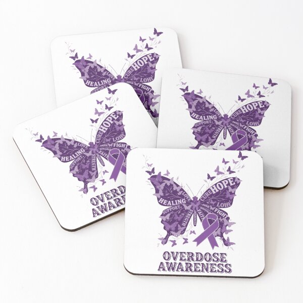 Item preview, Overdose Awareness Purple Butterfly Ribbon Hope designed and sold by CF_VintageDesign.