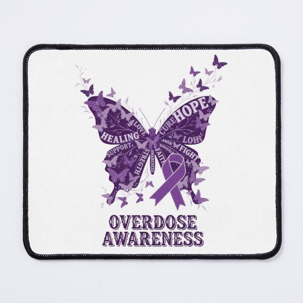 Item preview, Overdose Awareness Purple Butterfly Ribbon Hope designed and sold by CF_VintageDesign.