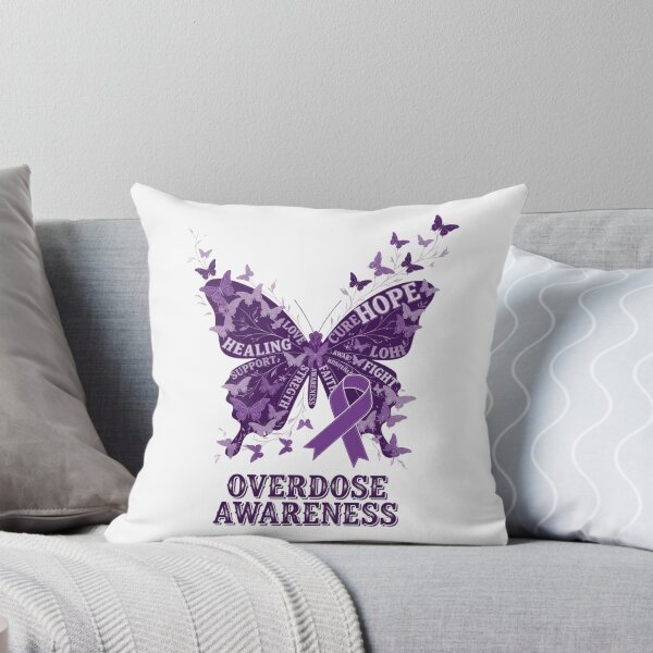 Item preview, Overdose Awareness Purple Butterfly Ribbon Hope designed and sold by CF_VintageDesign.