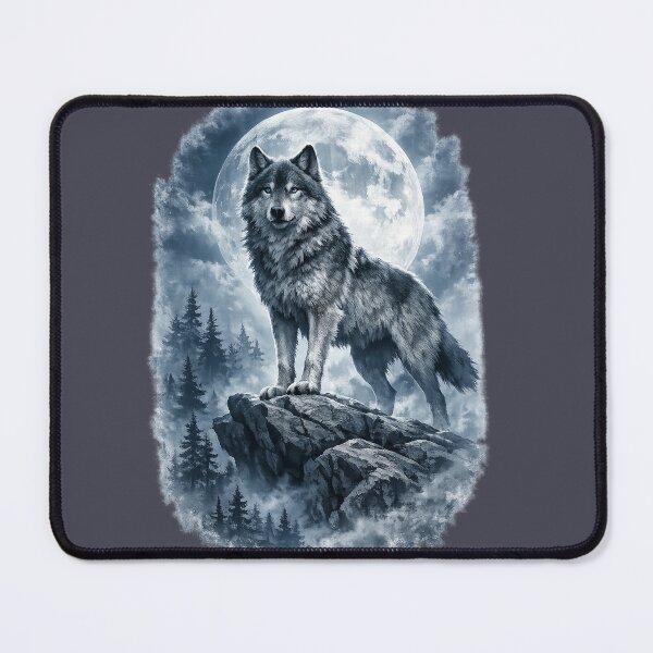 Item preview, Realistic Wolf Under Full Moon – Mystical Forest Design designed and sold by Meentoos_1.