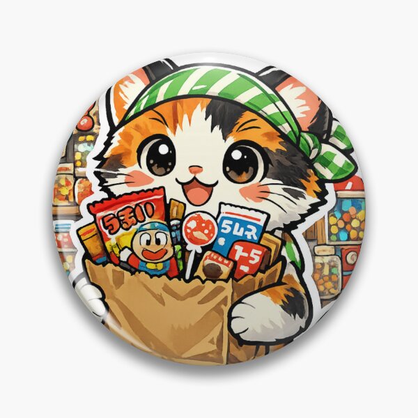Item preview, Kawaii Cat with Japanese Dagashi Snacks – Retro Showa Candy Shop designed and sold by kawaii animal store (in Japan).
