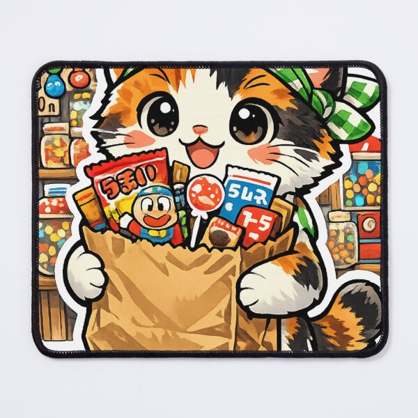 Item preview, Kawaii Cat with Japanese Dagashi Snacks – Retro Showa Candy Shop designed and sold by kawaii animal store (in Japan).