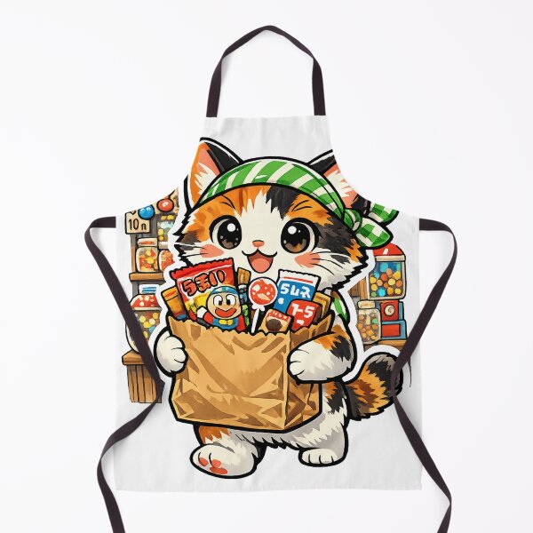 Item preview, Kawaii Cat with Japanese Dagashi Snacks – Retro Showa Candy Shop designed and sold by kawaii animal store (in Japan).