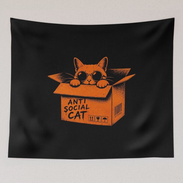 Item preview, Anti Social Cat In A Box designed and sold by OCatClub.