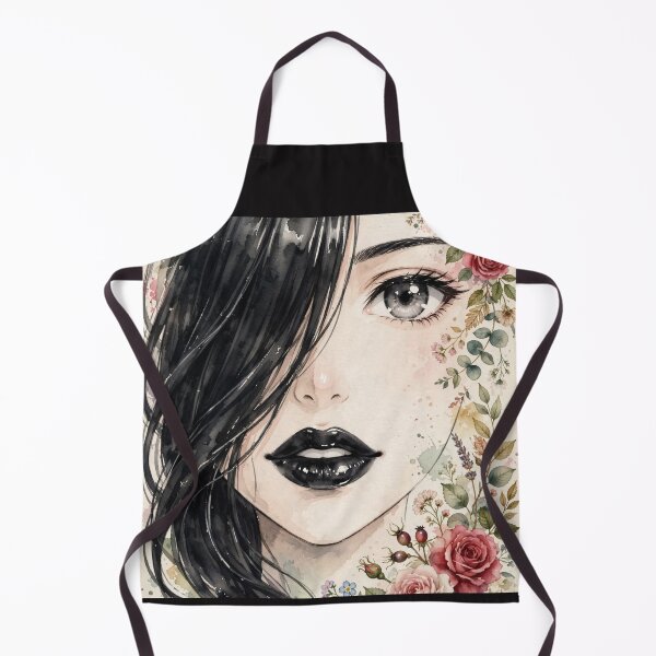 Item preview, Anime Watercolor Girl With Roses - Dark Romance Floral Portrait designed and sold by MAISON SYLVIE.