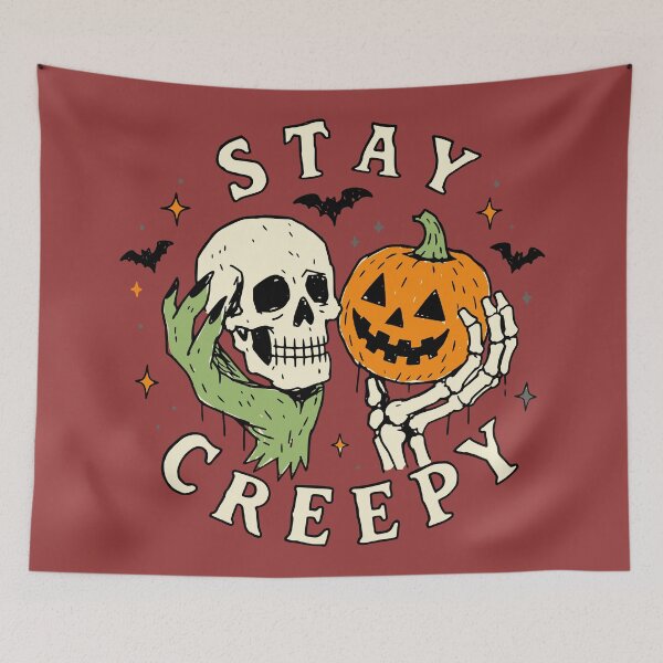 Item preview, Stay Creepy Skull Pumpkin Halloween Spooky Season designed and sold by Studio Bootleg.