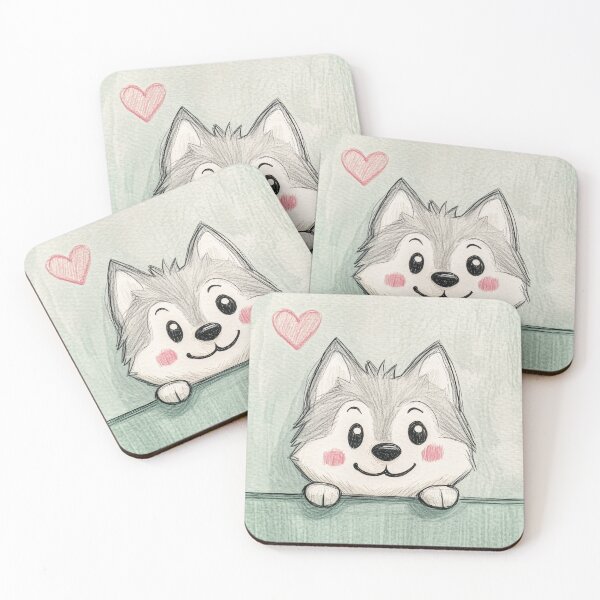 Item preview, Cute Blushing Puppy Love – Sweet Dog Illustration designed and sold by Quantum Doodle Studio.
