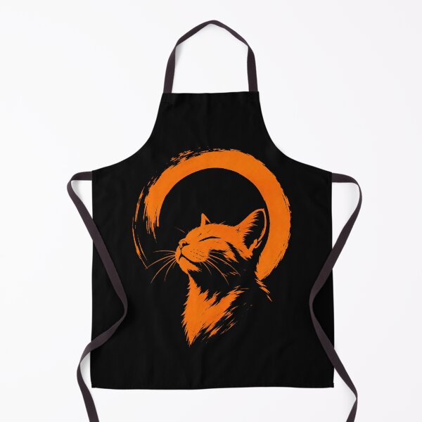 Item preview, Zen Orange Cat Brushstroke Moon designed and sold by OCatClub.
