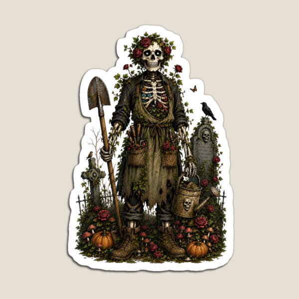 Item preview, Skeleton Gardener | Undead Garden Keeper | Gothic Gardening Skeleton designed and sold by MrDev.