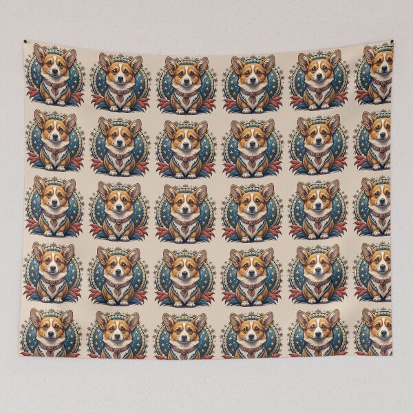 Item preview, Corgi Traditional / Vintage Dog Flash Illustration designed and sold by Mousy17.