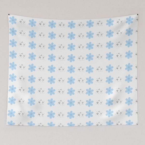 Item preview, Cute Pastel Blue Flower Dainty Wildflower Seamless Repeat Pattern designed and sold by Rehnair.