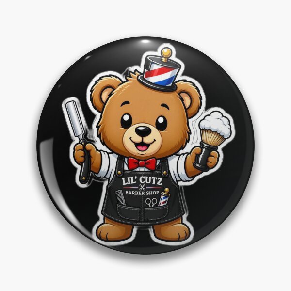 Item preview, Cute Teddy Bear Barber Sticker - Adorable Cartoon Bear Shaving Razor Design designed and sold by Barber MD Culture.