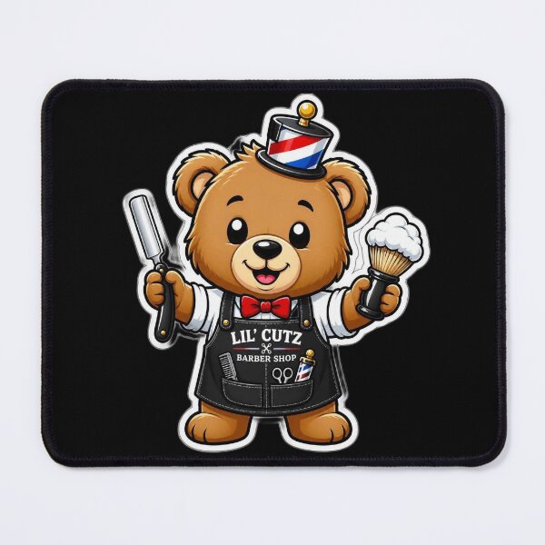 Item preview, Cute Teddy Bear Barber Sticker - Adorable Cartoon Bear Shaving Razor Design designed and sold by Barber MD Culture.