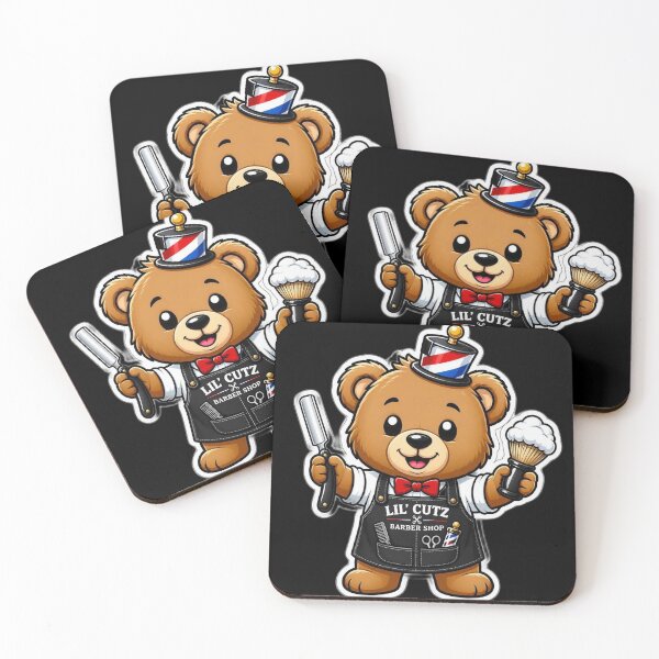 Item preview, Cute Teddy Bear Barber Sticker - Adorable Cartoon Bear Shaving Razor Design designed and sold by Barber MD Culture.