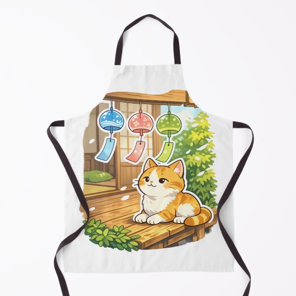 Item preview, Kawaii Cat with Japanese Wind Chimes – Nostalgic Summer in Japan designed and sold by kawaii animal store (in Japan).