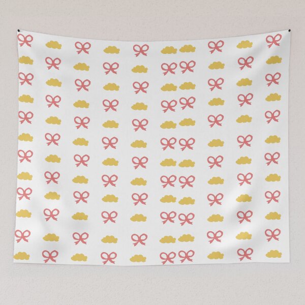 Item preview, Cute Coquette Pink Bow Golden Cloud Seamless Pastel Pattern designed and sold by Rehnair.