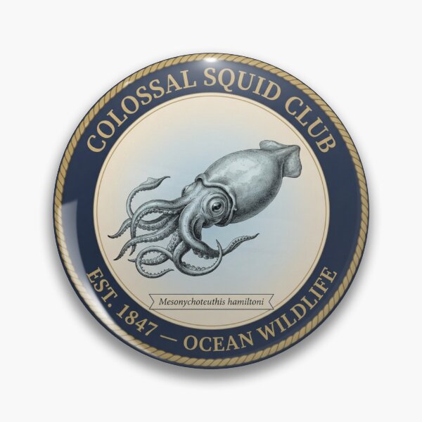 Item preview, Colossal Squid Club Vintage Badge Deep Sea Wildlife designed and sold by CalmCapy Co.