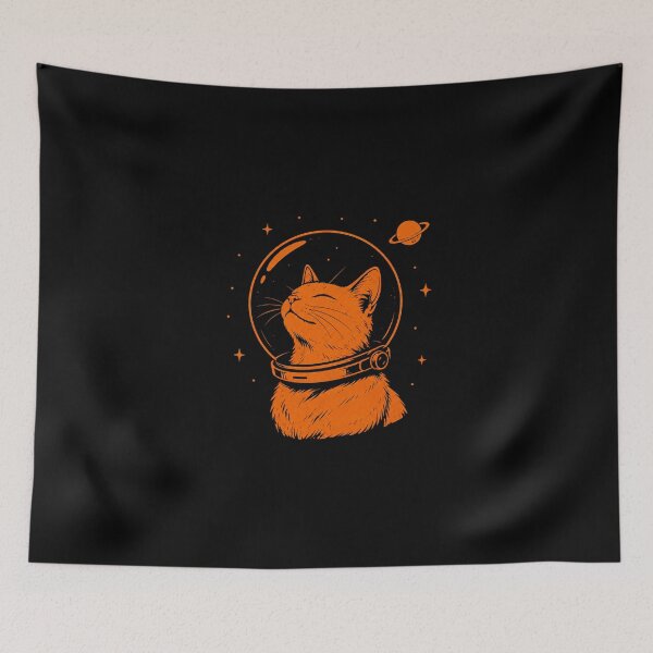 Item preview, Orange Space Cat Astronaut designed and sold by OCatClub.