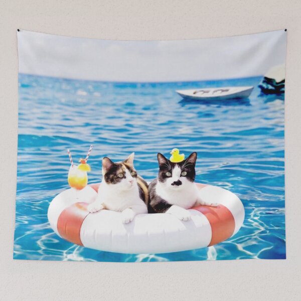 Item preview, Water of Life Wall Art - Cute Cats in Tube on Water designed and sold by imsoyoon.