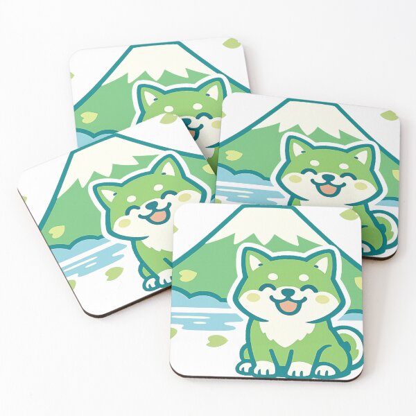 Item preview, Kawaii Shiba Inu & Mount Fuji – Cute Japanese Sakura Sticker designed and sold by kawaii animal store (in Japan).
