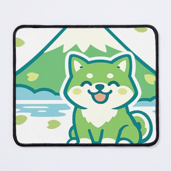 Item preview, Kawaii Shiba Inu & Mount Fuji – Cute Japanese Sakura Sticker designed and sold by kawaii animal store (in Japan).