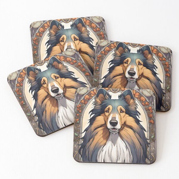 Item preview, Rough Collie Art Nouveau Dog Portrait designed and sold by pinkal.