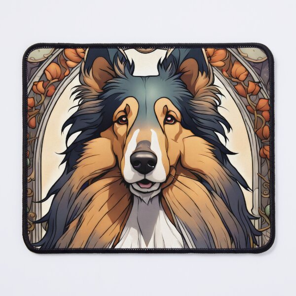 Item preview, Rough Collie Art Nouveau Dog Portrait designed and sold by pinkal.