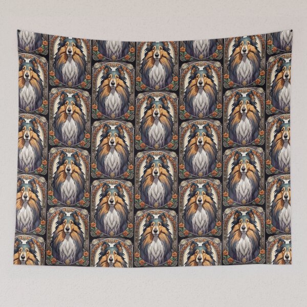 Item preview, Rough Collie Art Nouveau Dog Portrait designed and sold by pinkal.