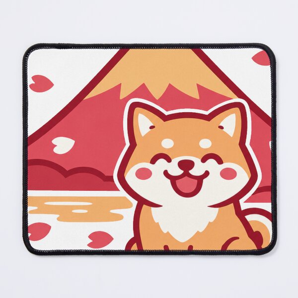 Item preview, Kawaii Shiba Inu & Mount Fuji – Cute Japanese Sakura Sticker designed and sold by kawaii animal store (in Japan).