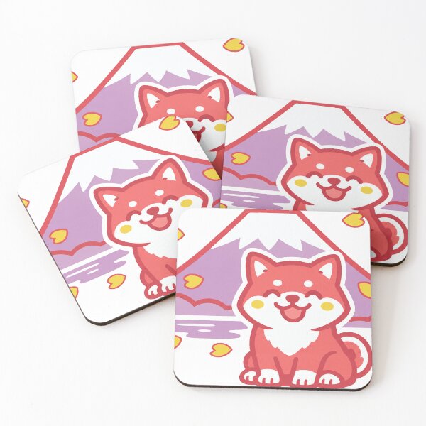 Item preview, Kawaii Shiba Inu & Mount Fuji – Cute Japanese Sakura Sticker designed and sold by kawaii animal store (in Japan).