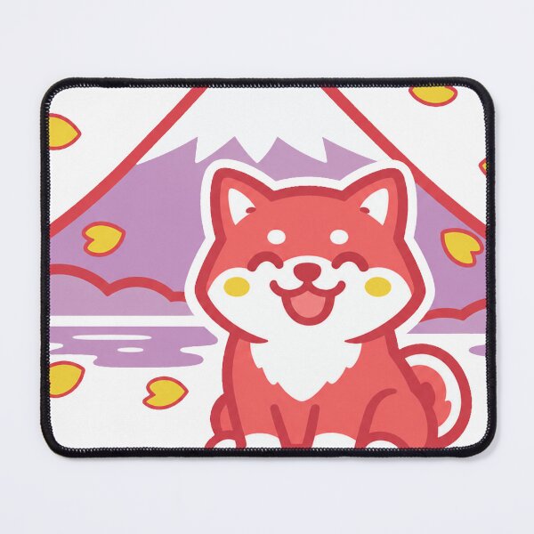 Item preview, Kawaii Shiba Inu & Mount Fuji – Cute Japanese Sakura Sticker designed and sold by kawaii animal store (in Japan).