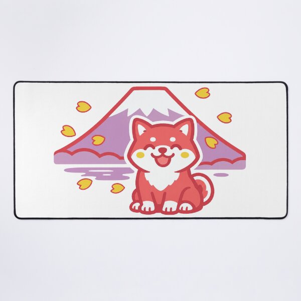 Item preview, Kawaii Shiba Inu & Mount Fuji – Cute Japanese Sakura Sticker designed and sold by kawaii animal store (in Japan).