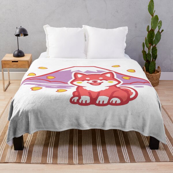 Item preview, Kawaii Shiba Inu & Mount Fuji – Cute Japanese Sakura Sticker designed and sold by kawaii animal store (in Japan).