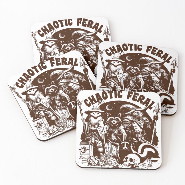 Item preview, Dnd Funny Rpg Alignment Chaotic Feral. Trash Animal Party Critters Racoon Opossum Rat And Skunk  designed and sold by Eversoles.