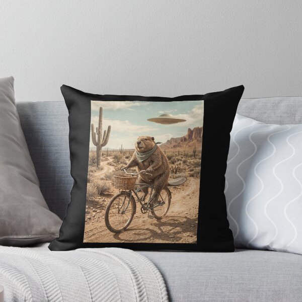 Item preview, Beaver Riding Bike Wild West Western UFO Animal Lover designed and sold by dian-rody-crest.